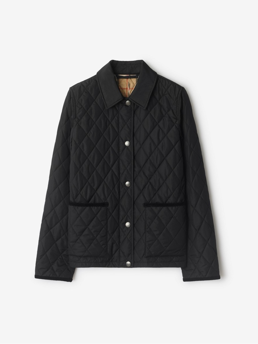 Burberry Black Quilted Snap-Front Puffer Jacket